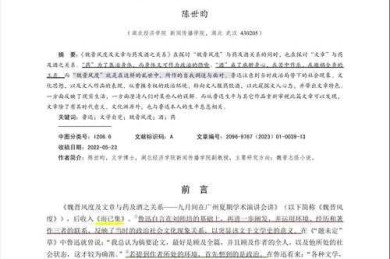 魏晋论文是什么