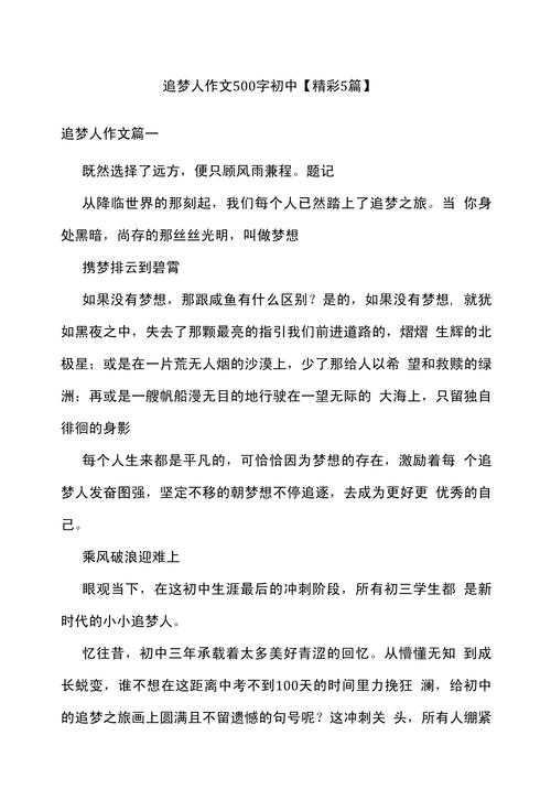 追梦议论文：你的精神成长助推器