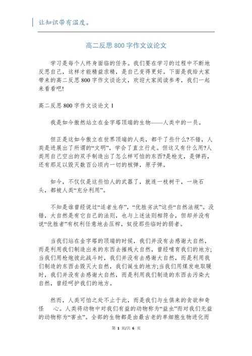 论文反思范文怎么写