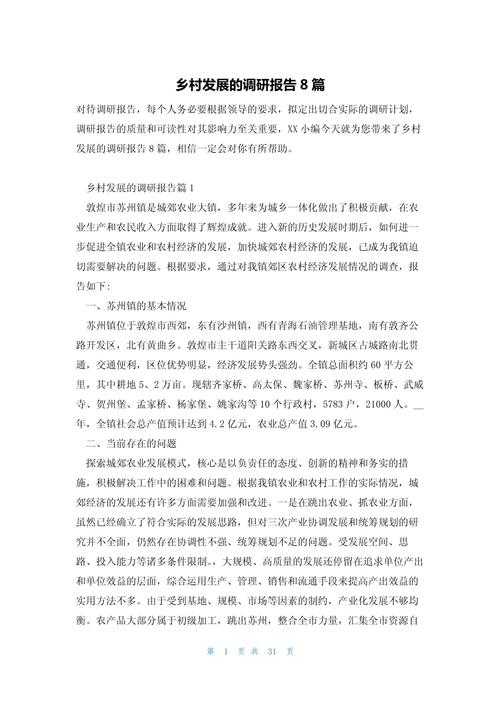 乡村调研类论文怎么写